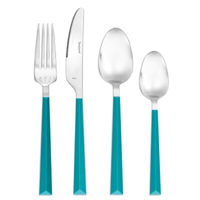 Hampton Forge Dali Turquoise 18/10 16 Piece Flatware Set TMF74616TC, MPN: TMF74616TC, 733652157548