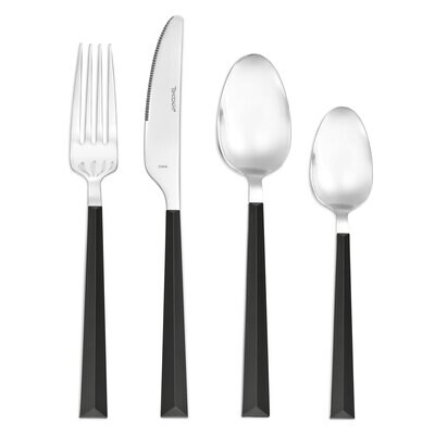 Hampton Forge Dali Black 18/10 16 Piece Flatware Set TMF72416TC, MPN: TMF72416TC, 733652157517