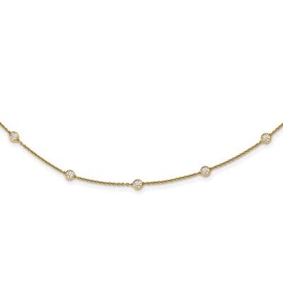 Vs/Si, D E F, Fancy Station Necklace 14k Gold Lab Grown Diamond PM1008-112-YLD-18, MPN: PM1008-112-…
