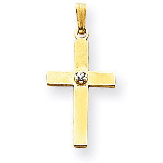 .01ct. Diamond Cross Pendant 14k Gold Polished XR775, MPN: XR775, 883957383859