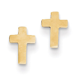 Cross Post Earrings 14k Gold Polished XR589, MPN: XR589, 886774151960