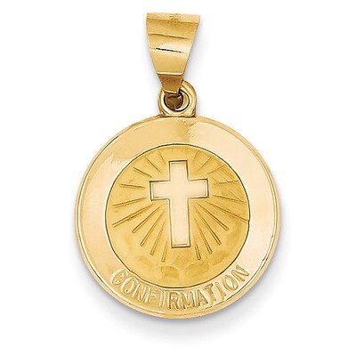 Satin Confirmation Medal Pendant 14k Gold Polished XR1393, MPN: XR1393, 883957535395