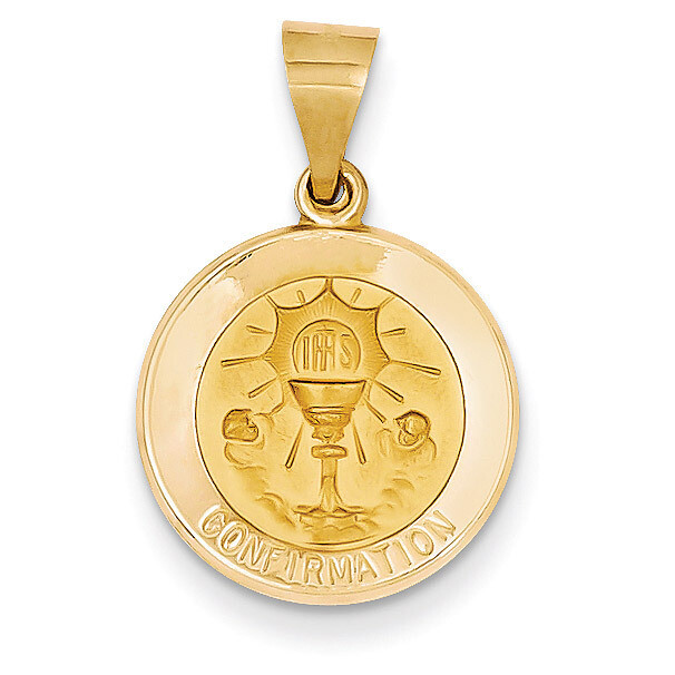 Satin Confirmation Medal Pendant 14k Gold Polished XR1392