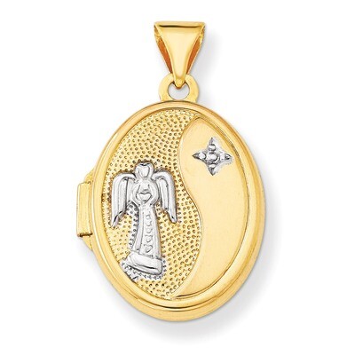 17mm Guardian Angel Oval Locket 14k Gold XL360, MPN: XL360, 886774128405