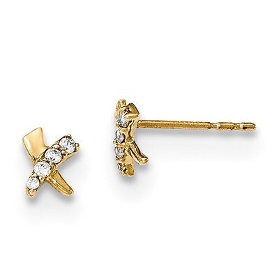 Madi K CZ Diamond Post Earrings 14k Gold SE2445, MPN: SE2445, 191101364778