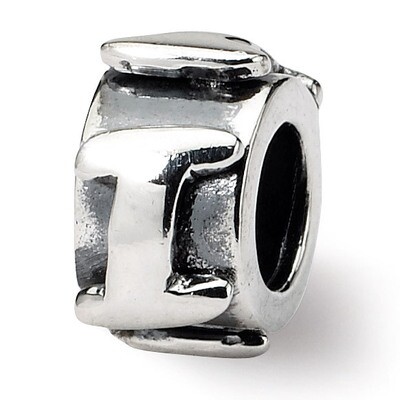 Letter I Message Bead - Sterling Silver QRS1431I, MPN: QRS1431I, 883957305202