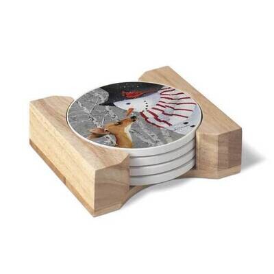 Snow Day Set of Four Coasters with Holder GM23845, MPN: GM23845, 608814096709