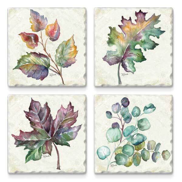 Autumn Jewels Set of Four Tumbled Tile Coasters GM23838
