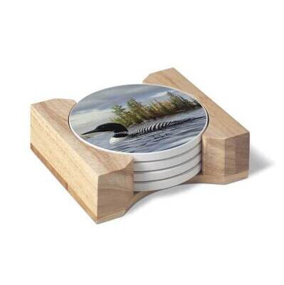 Loon Lake Set of Four Coasters with Holder GM23823, MPN: GM23823, 73143869681