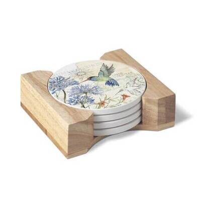Green Violetear Hummingbird Set of Four Coasters with Holder GM23815, MPN: GM23815, 73143883571