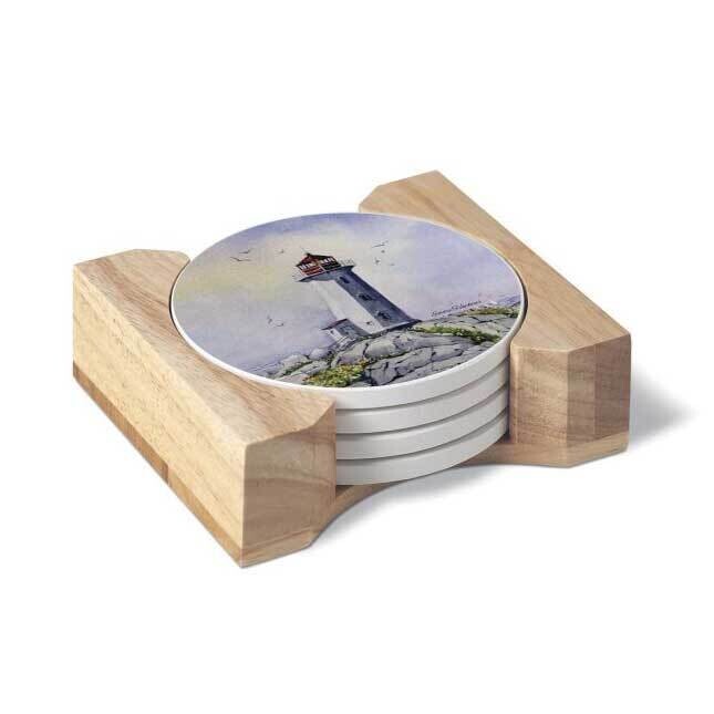 Safe Harbor Set of Four Coasters with Holder GM23803