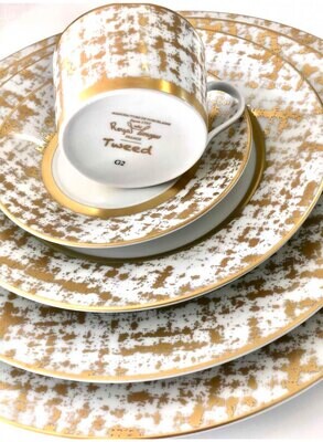 Royal Limoges Tweed White &amp; Gold Rim Soup Plate A235-REC20848, MPN: A235-REC20848, 3700409926310