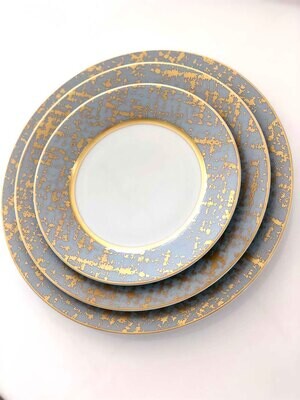 Royal Limoges Tweed Grey &amp; Gold Tea Saucer T200-REC20847, MPN: T200-REC20847, 3700409926006