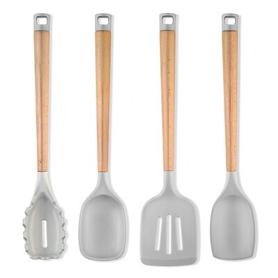 Hampton Forge Beechwood Grey Silicone 4 Piece Set T0630 SKT630B1SR, MPN: SKT630B1SR, 733652161132