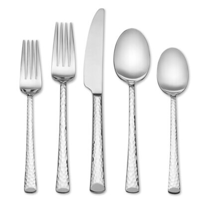 Hampton Forge Vale Hammered 18/10 20 Piece Flatware Set SFF18N20SB, MPN: SFF18N20SB, 733652152345