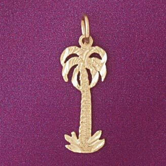 Dazzlers Jewelry Palm Tree Pendant Necklace Charm Bracelet in Yellow, White or Rose Gold 6810, MPN:…