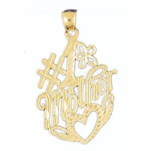 Dazzlers Jewelry Number One Mother Pendant Necklace Charm Bracelet in Yellow, White or Rose Gold 97…