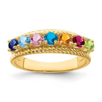 Antiqued 7-Stone Mothers Ring Mounting 14k Gold Polished XMR8/7-7, MPN: XMR8/7-7, 883957524009