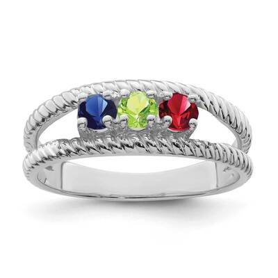 Polished Antiqued 3-Stone Mothers Ring Mounting 14k White Gold XMR8/3W-7, MPN: XMR8/3W-7, 883957494…