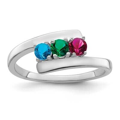 Polished 3-Stone Mothers Ring Mounting 14k White Gold XMR16/3W-7, MPN: XMR16/3W-7, 883957485966