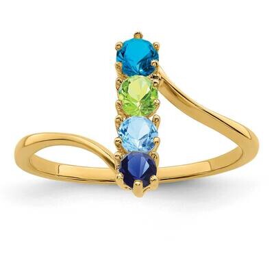 4-Stone Mothers Ring Mounting 14k Gold Polished XMR15/4-7, MPN: XMR15/4-7, 883957417967