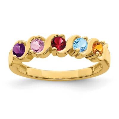 5-Stone Mothers Ring Mounting 14k Gold Polished XMR11/5-7, MPN: XMR11/5-7, 883957417547