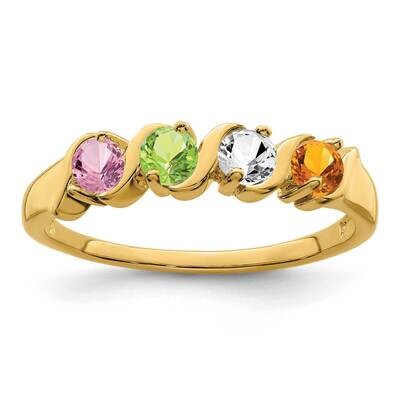 4-Stone Mothers Ring Mounting 14k Gold Polished XMR11/4-7, MPN: XMR11/4-7, 883957546490