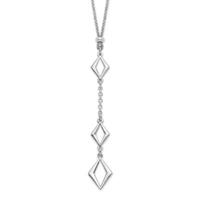 Leslie&#39;s Adjustable with 1.5 Inch Ext. Necklace Sterling Silver Rhodium-plated HB-QLF1174-15.5, MPN…