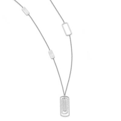 Leslie&#39;s Polished &amp; Brushed Necklace Sterling Silver Rhodium-plated HB-QLF1173-27, MPN: QLF1173-27,…