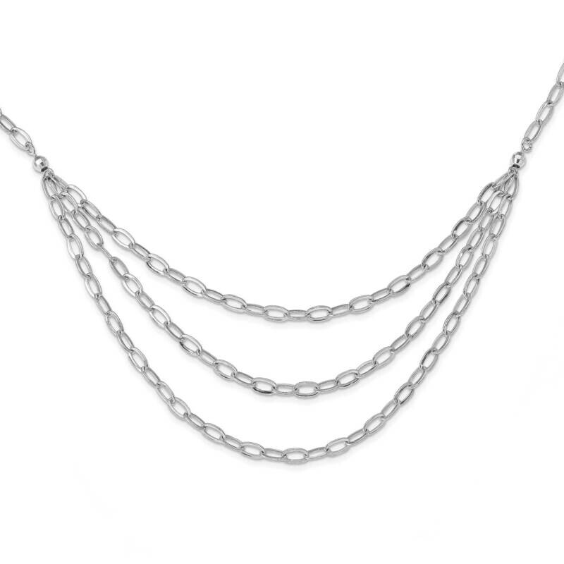 Multi-Strand Necklace Sterling Silver Rhodium-plated HB-QLF1166-20
