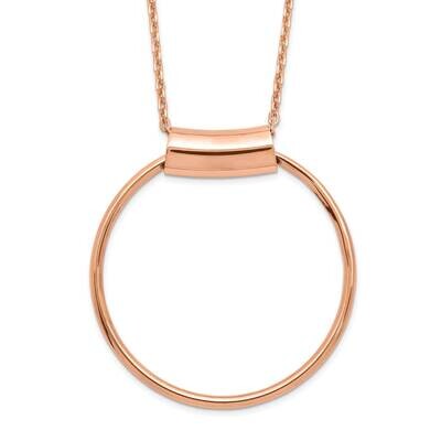 Leslie&#39;s Polished with 1 Inch Extender Necklace Sterling Silver Rose-tone HB-QLF1155-18, MPN: QLF11…