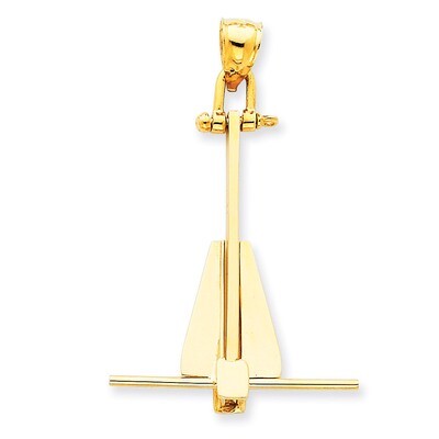 Moveable Danforth Anchor Pendant 14k Gold K3086, MPN: K3086, 637218045105
