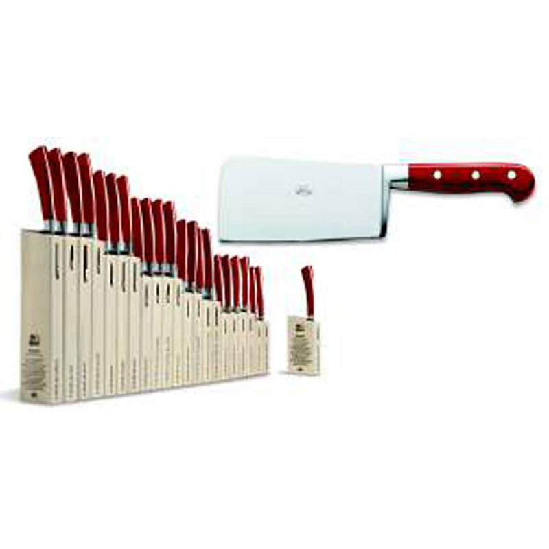 Berti Insieme Cleaver Knife Red Lucite Handle 92404