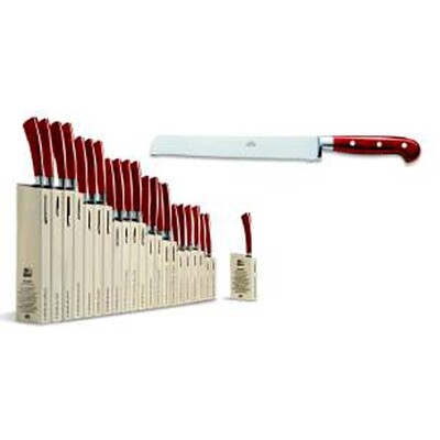 Berti Insieme Bread Knife Red Lucite Handle 92392