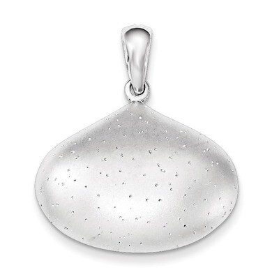 Sparkle-cut Brushed Teardrop Pendant Sterling Silver QP4334