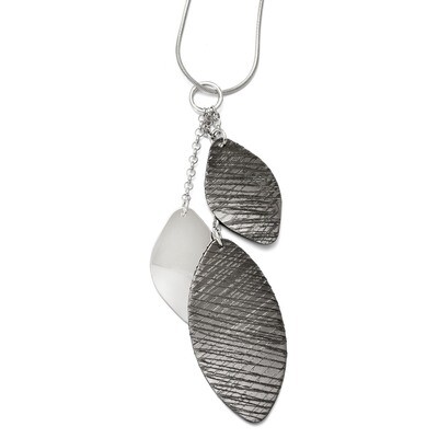 Leslie&#39;s Polished &amp; Textured Rhodium-plated Pendant - Sterling Silver HB-QLF289, MPN: QLF289, 19690…