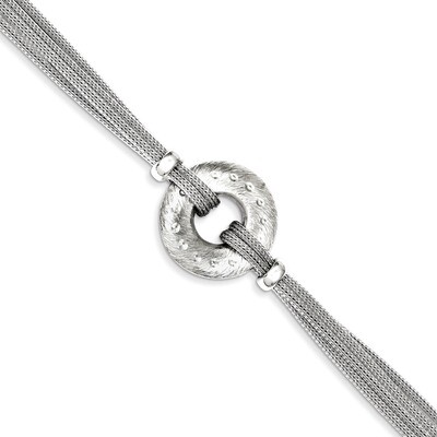 7.5 Inch Polished 4 StrCircle Bracelet Textured Sterling Silver QG3420-7.5, MPN: QG3420-7.5, 883957…