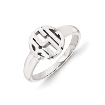 Monogram Signet Ring 14k White Gold XNR50W, MPN: XNR50W, 886774271392