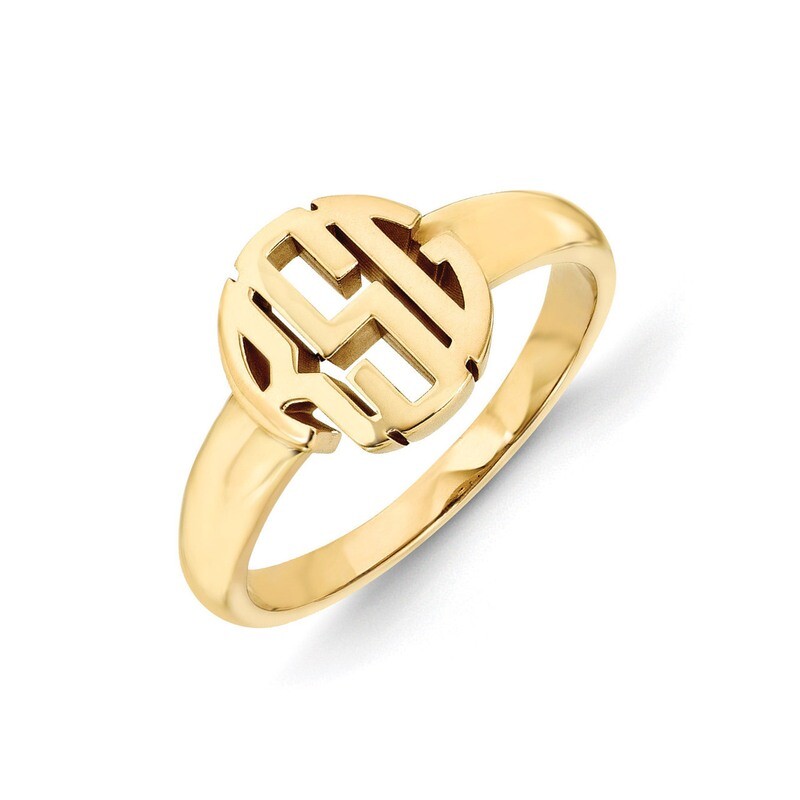 Monogram Signet Ring Gold-plated Sterling Silver XNR50GP
