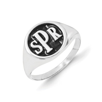 Monogram Signet Ring 14k White Gold XNR47W, MPN: XNR47W, 196904019757