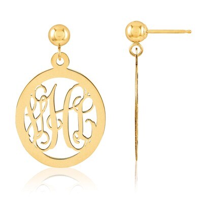 Monogram Earring Gold-plated Sterling Silver XNE17GP, MPN: XNE17GP, 886774271095