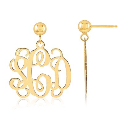 Monogram Earring Gold-plated Sterling Silver XNE19GP, MPN: XNE19GP, 886774271170