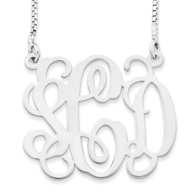Monogram Plate 14k White Gold Laser High Polished XNA528W, MPN: XNA528W, 191101220838