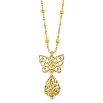 Leslie&#39;s Sterling Silver Butterfly with 1.5 Inch Extender Necklace Gold-tone HB-QLF1152-17, MPN: QL…