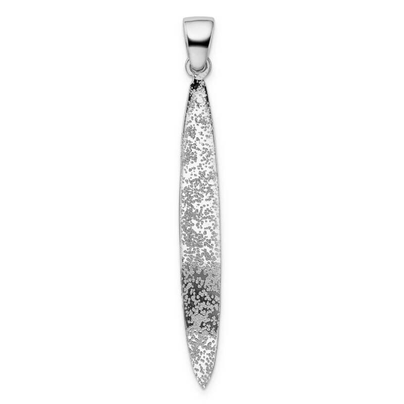 Polished Textured Pendant Sterling Silver Rhodium-plated HB-QLF1148