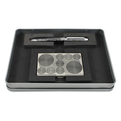 Acme Circles Etched Roller Ball Pen &amp; Card Case Set APVP06RSET, MPN: APVP06RSET