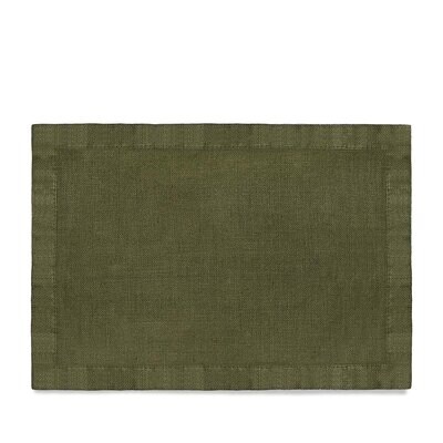 L&#39;Objet Linen Sateen Placemats Set of 4 Olive LN4810, MPN: LN4810,