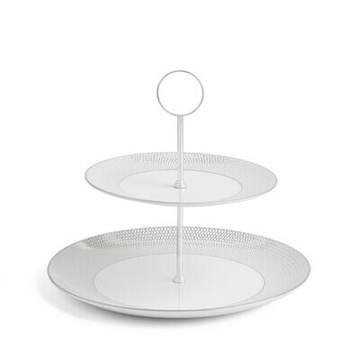 Wedgwood Gio Platinum Cake Stand Two-Tier 1063171, MPN: 1063171, 701587469456