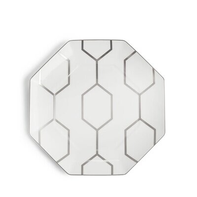 Wedgwood Gio Platinum Accent Plate Octagonal 9.1 Inch 1063174, MPN: 1063174, 701587469425