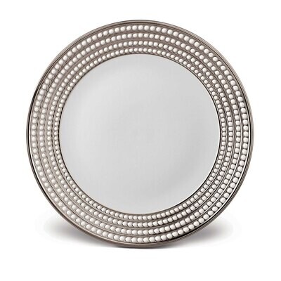 L&#39;Objet Perlee Round Platter Platinum, MPN: PR370,